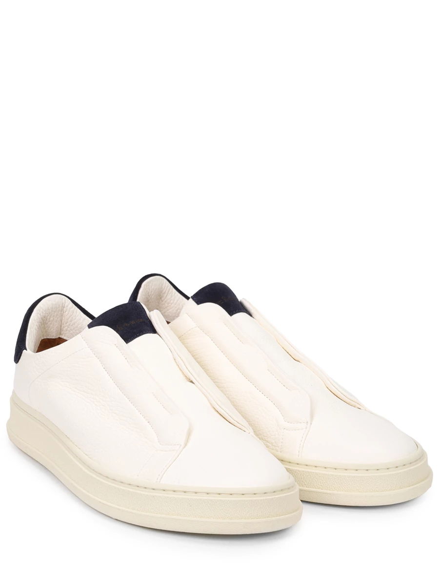 Кеды кожаные KITON USSA203N0110402001 Бежевый  Фото 2