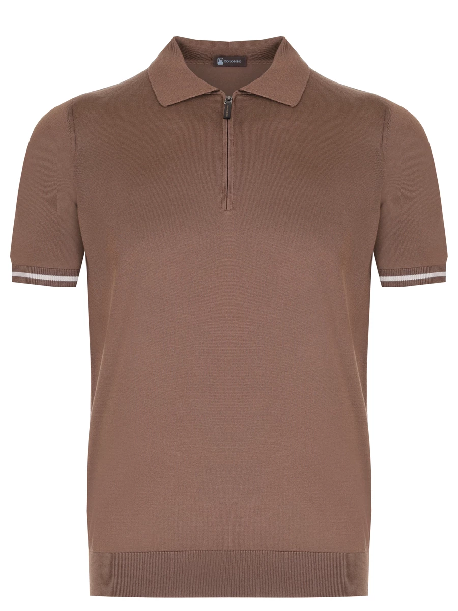 Поло шелковое COLOMBO MA00339/RIG/4-120SE-M/19 Темно Коричневый 
