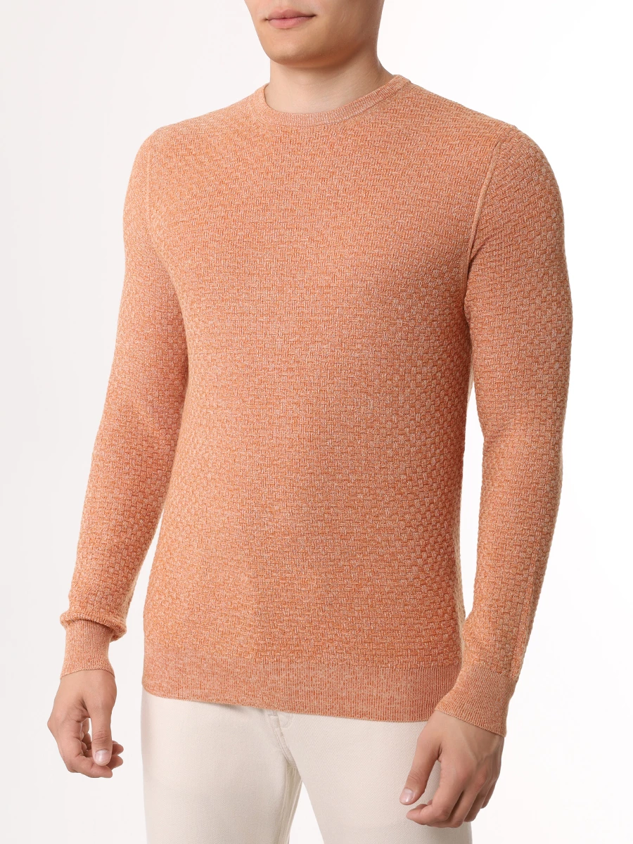 Джемпер из шерсти и хлопка COLOMBO MA04157/RET/2-30MA/27121 Оранжевый  Фото 4