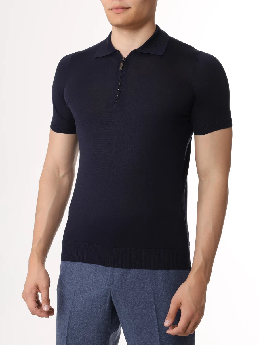 Поло шелковое COLOMBO MA00339/-/4-120SE/43009 Темно Синий  Фото 4