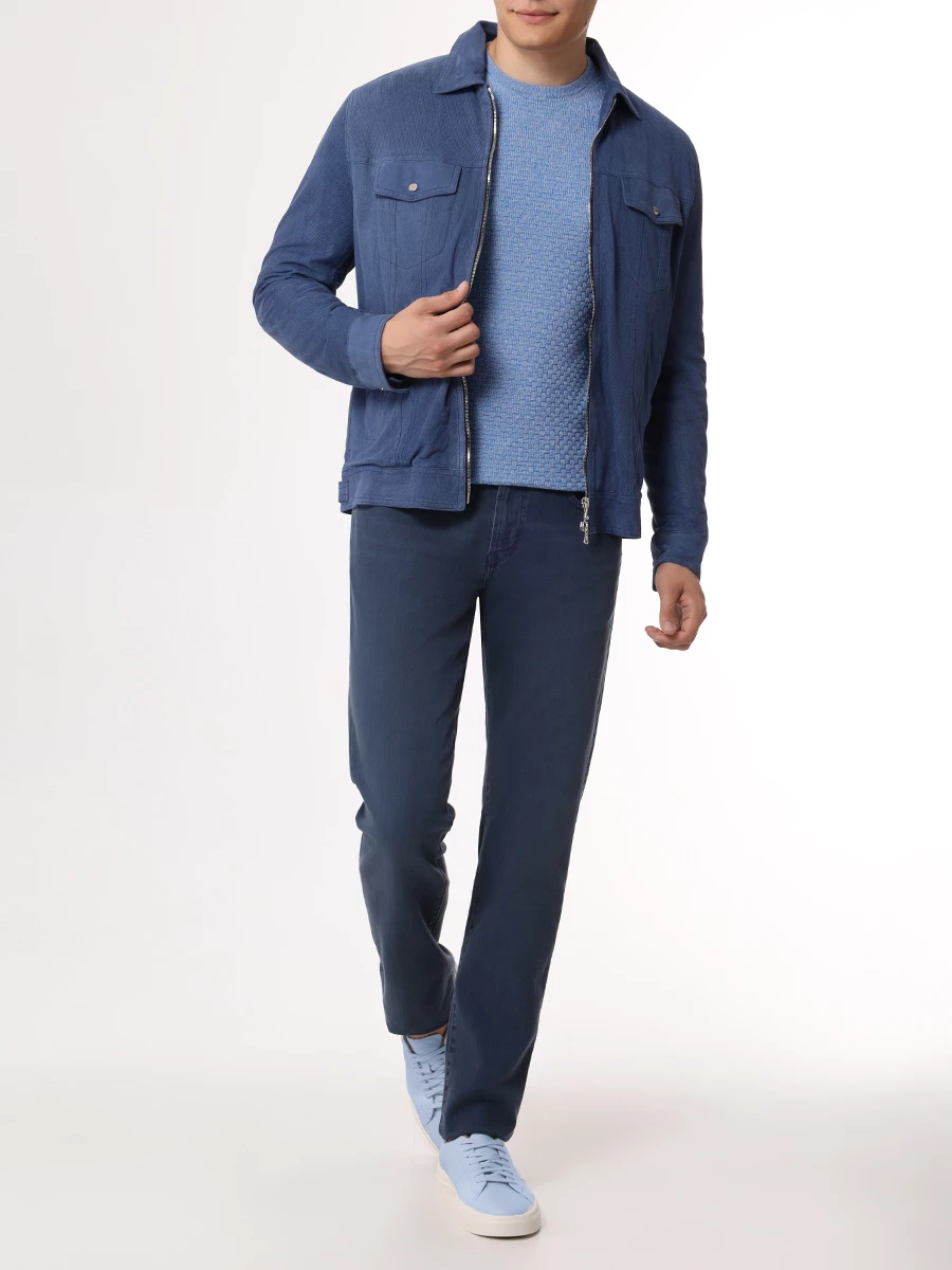 Джемпер из шерсти и хлопка COLOMBO MA04157/RET/2-30MA/40201 Голубой  Фото 2