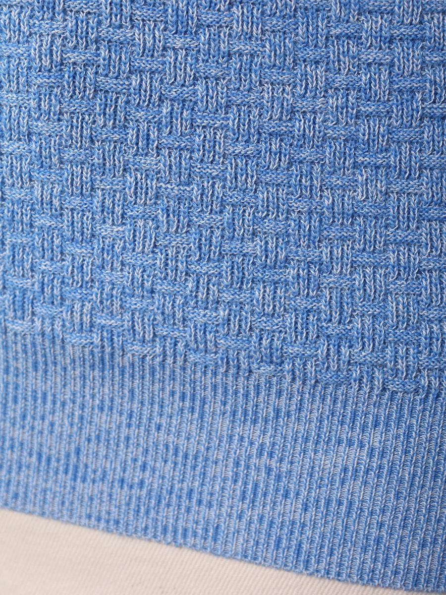 Джемпер из шерсти и хлопка COLOMBO MA04157/RET/2-30MA/40201 Голубой  Фото 6