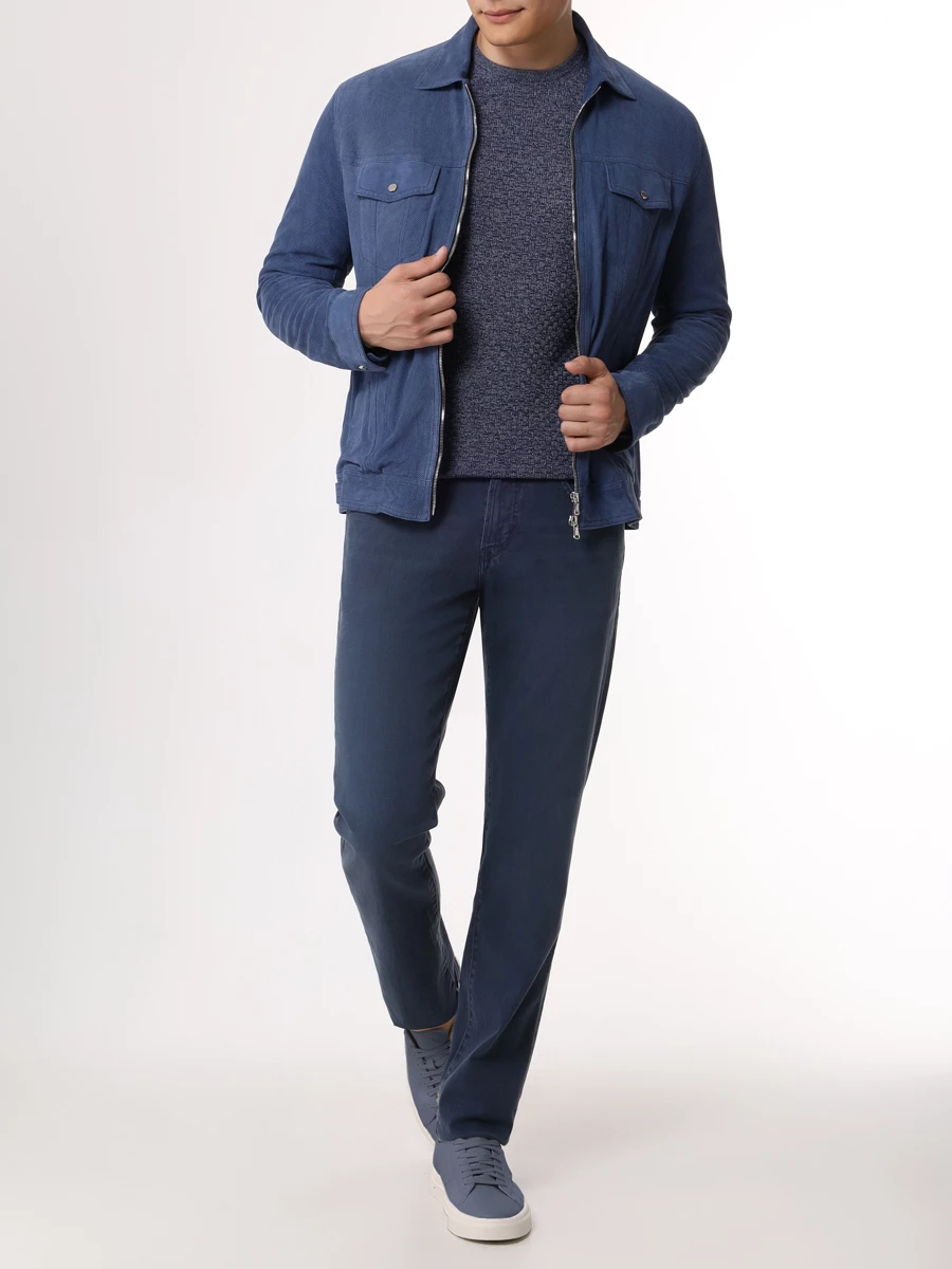 Джемпер из шерсти и хлопка COLOMBO MA04157/RET/2-30MA/43304 Синий  Фото 2