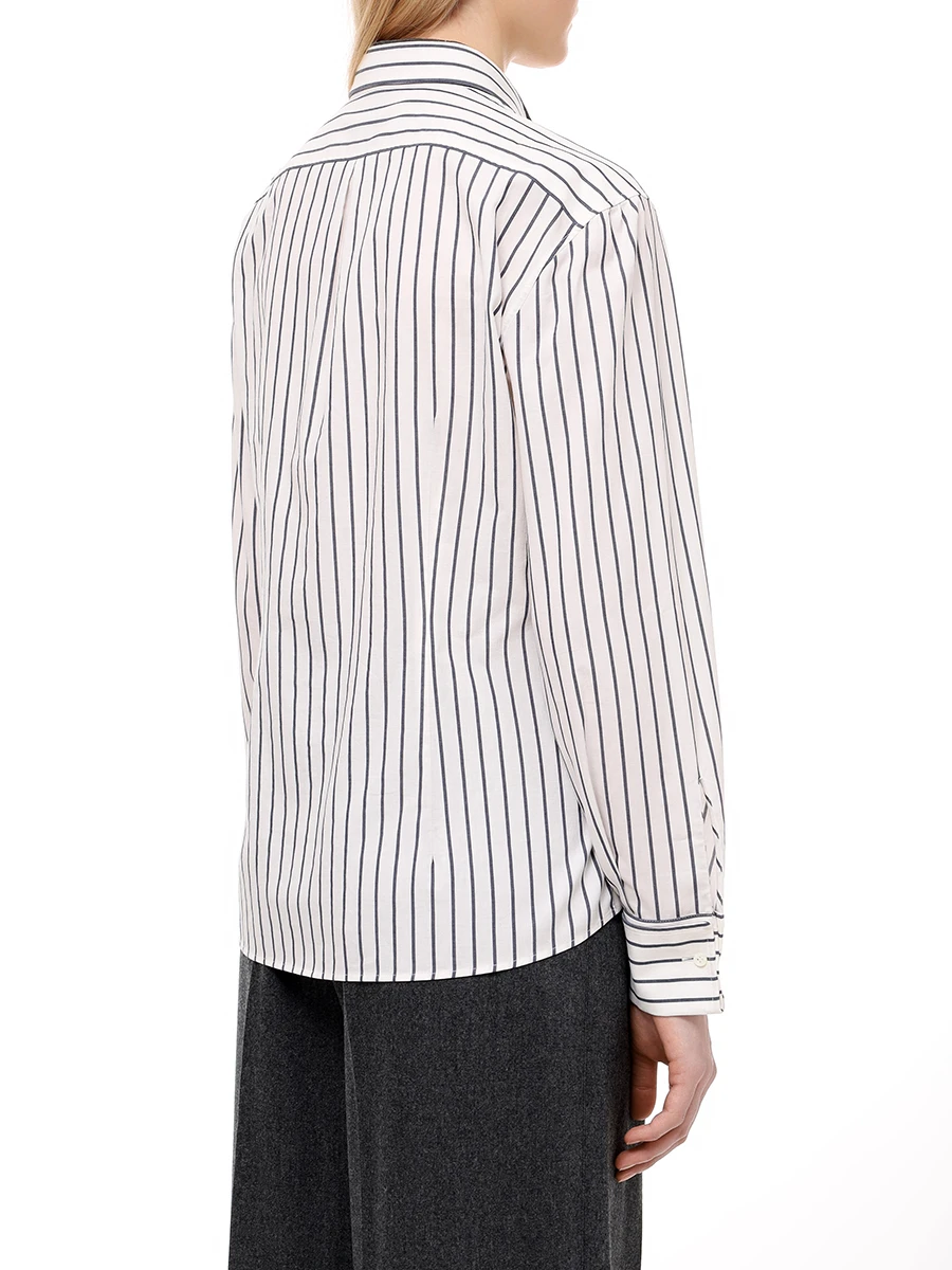 Рубашка хлопковая BRUNELLO CUCINELLI MP783NH556 C011 Белый  Фото 3