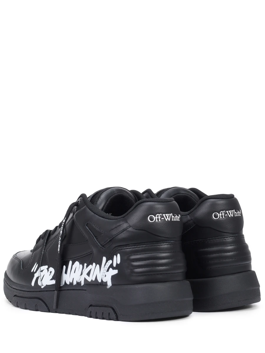 Кеды кожаные Out of Office OFF-WHITE OMIA189C99LEA012 1001 Черный  Фото 4