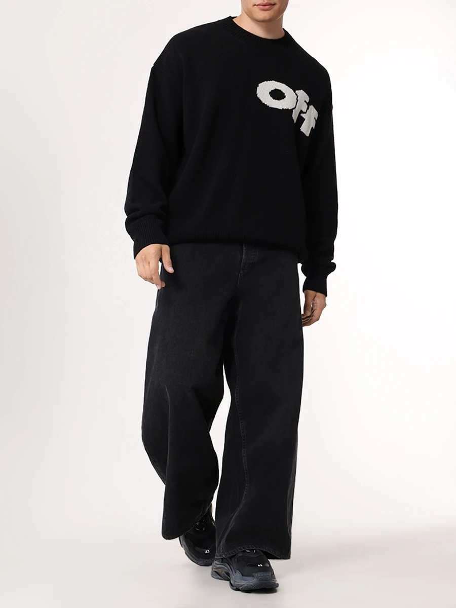 Джинсы хлопковые OFF-WHITE OMYA18CF24DEN002 1300 Черный  Фото 2