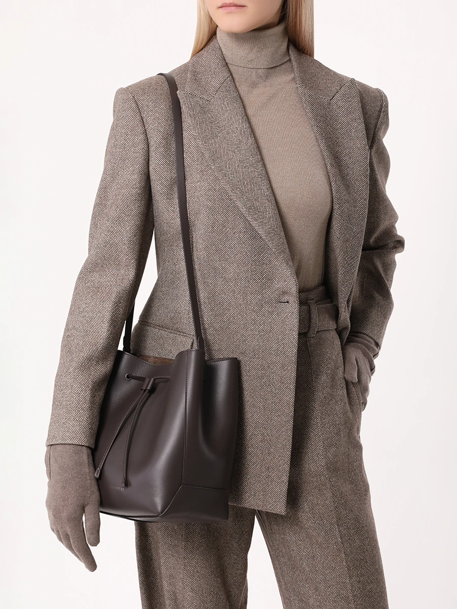 Сумка кожаная BRUNELLO CUCINELLI MBHED2602P C8279 Коричневый  Фото 2