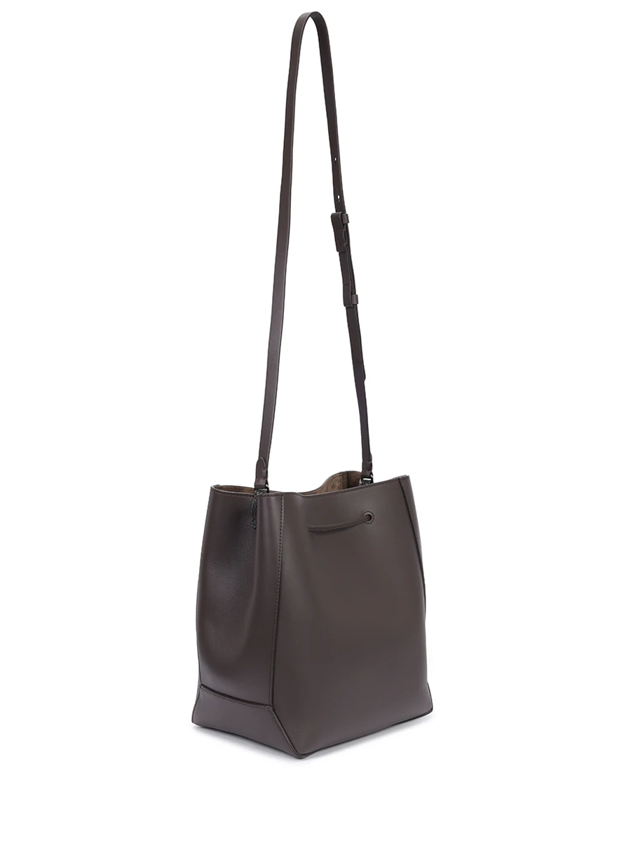 Сумка кожаная BRUNELLO CUCINELLI MBHED2602P C8279 Коричневый  Фото 3