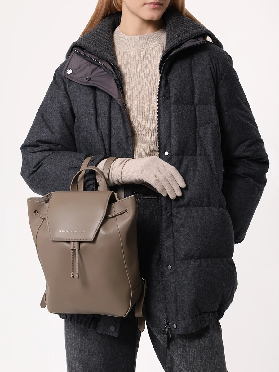 Рюкзак кожаный BRUNELLO CUCINELLI MBHED2603P C5859 Бежевый  Фото 2