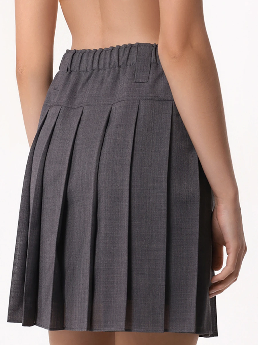 Юбка однотонная BRUNELLO CUCINELLI MP087G3662 C2164 Серый  Фото 3