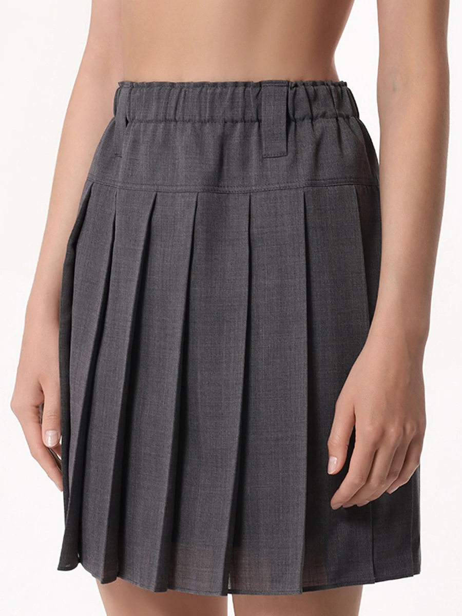 Юбка однотонная BRUNELLO CUCINELLI MP087G3662 C2164 Серый  Фото 4