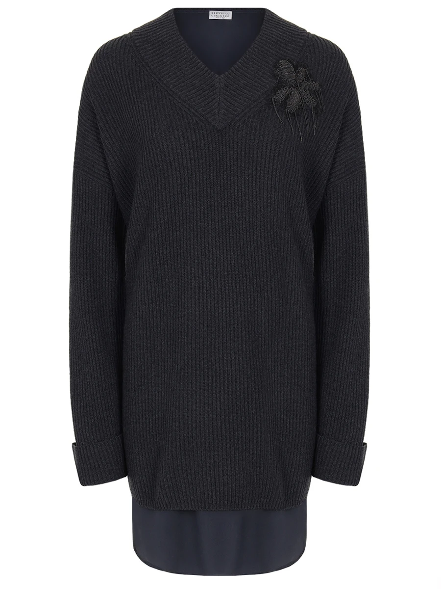 Платье кашемировое BRUNELLO CUCINELLI M12709A92P C2803 Темно- Серый 