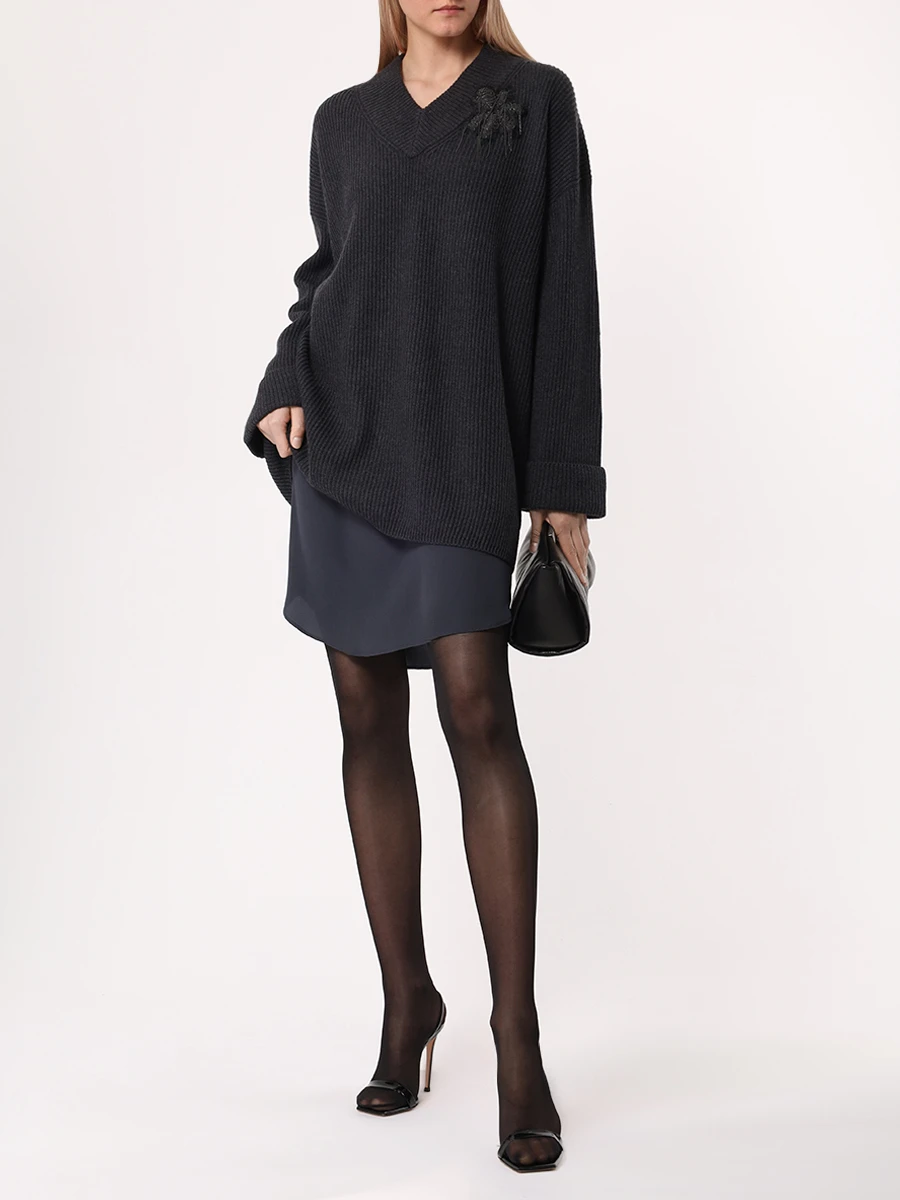 Платье кашемировое BRUNELLO CUCINELLI M12709A92P C2803 Темно- Серый  Фото 2