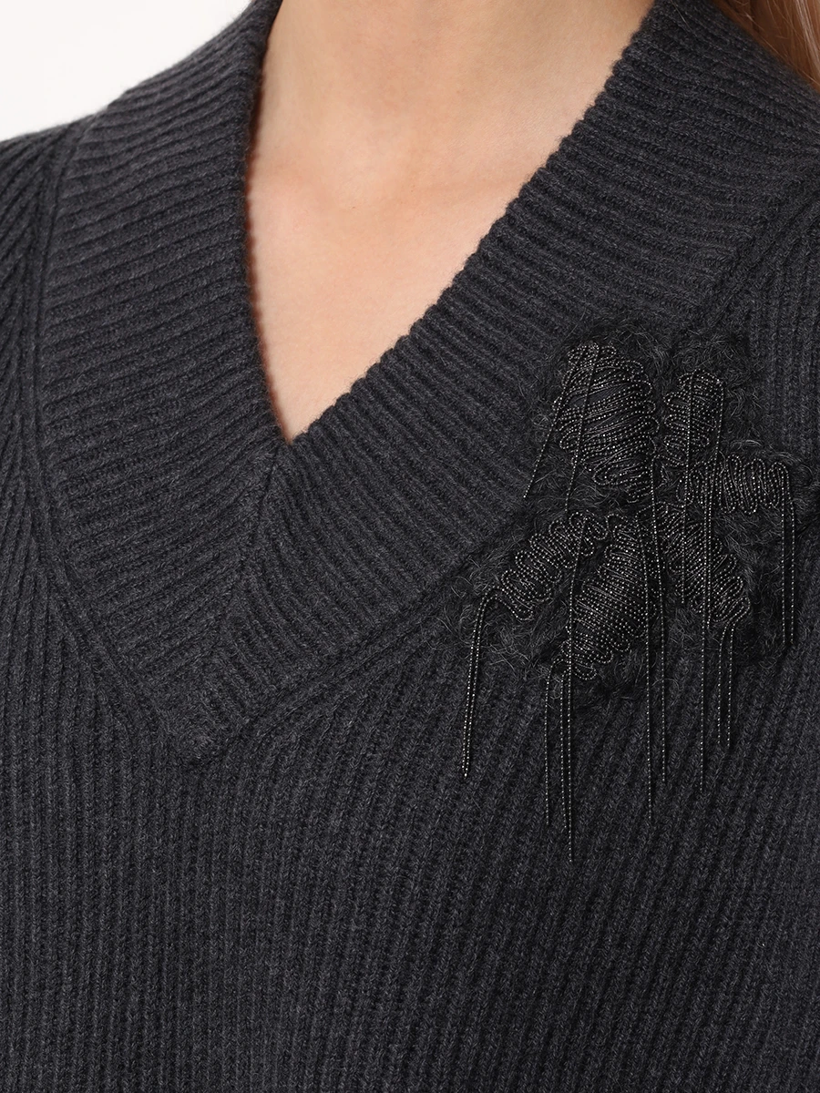 Платье кашемировое BRUNELLO CUCINELLI M12709A92P C2803 Темно- Серый  Фото 5