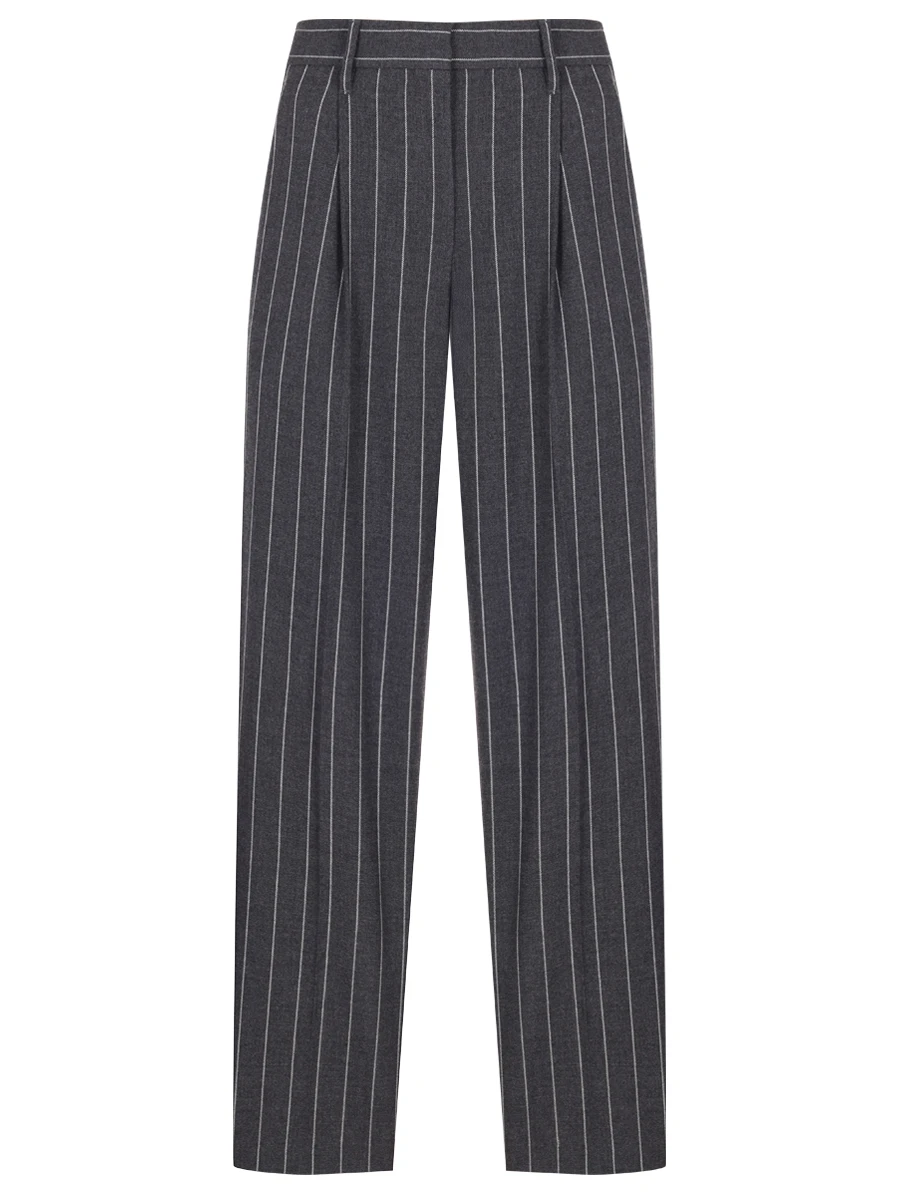 Брюки шерстяные BRUNELLO CUCINELLI MP585P8708 C010 Серый 