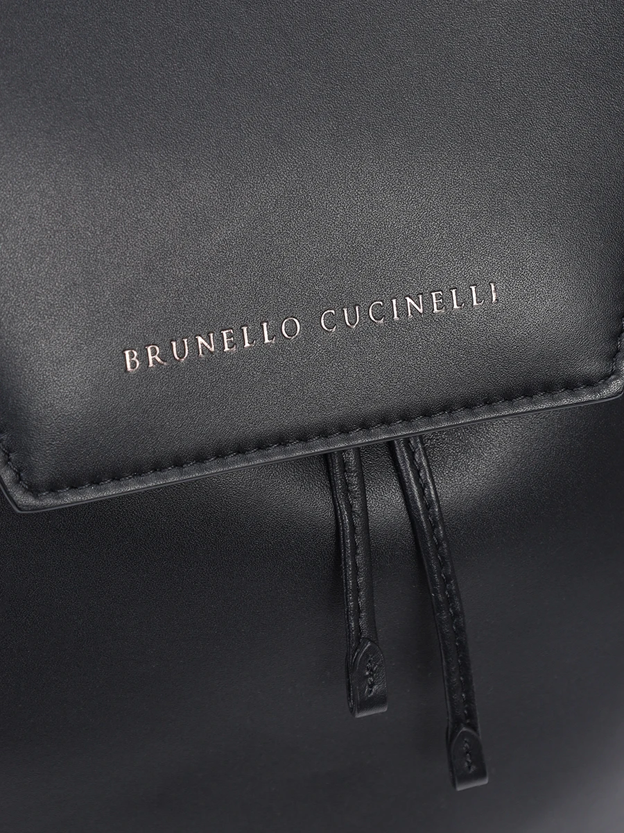 Рюкзак кожаный BRUNELLO CUCINELLI MBHED2603P C101 Черный  Фото 5