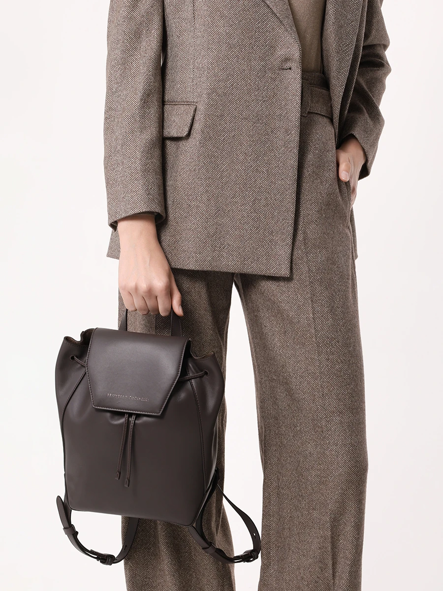 Рюкзак кожаный BRUNELLO CUCINELLI MBHED2603P C8279 Коричневый  Фото 2