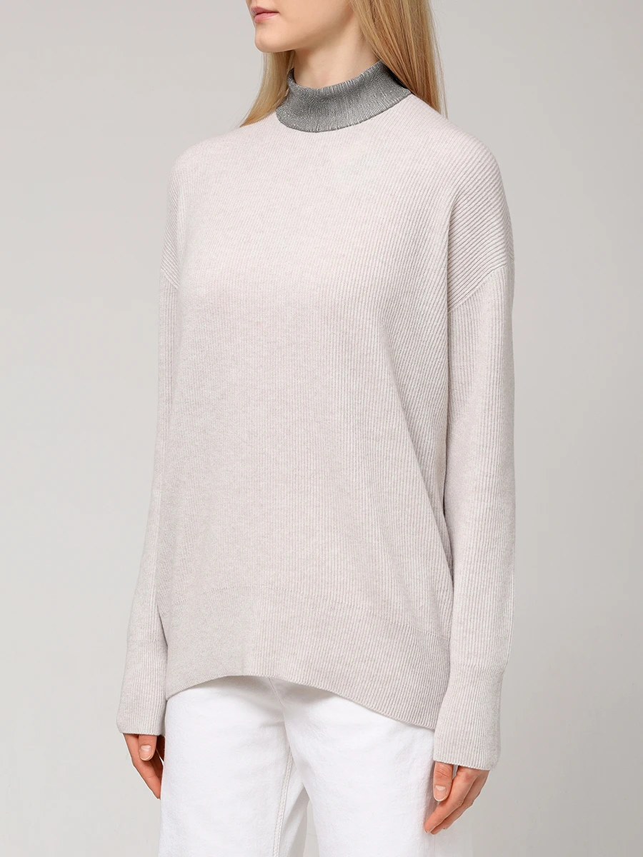 Свитер кашемировый BRUNELLO CUCINELLI M12191114P C9610 Бежевый  Фото 4