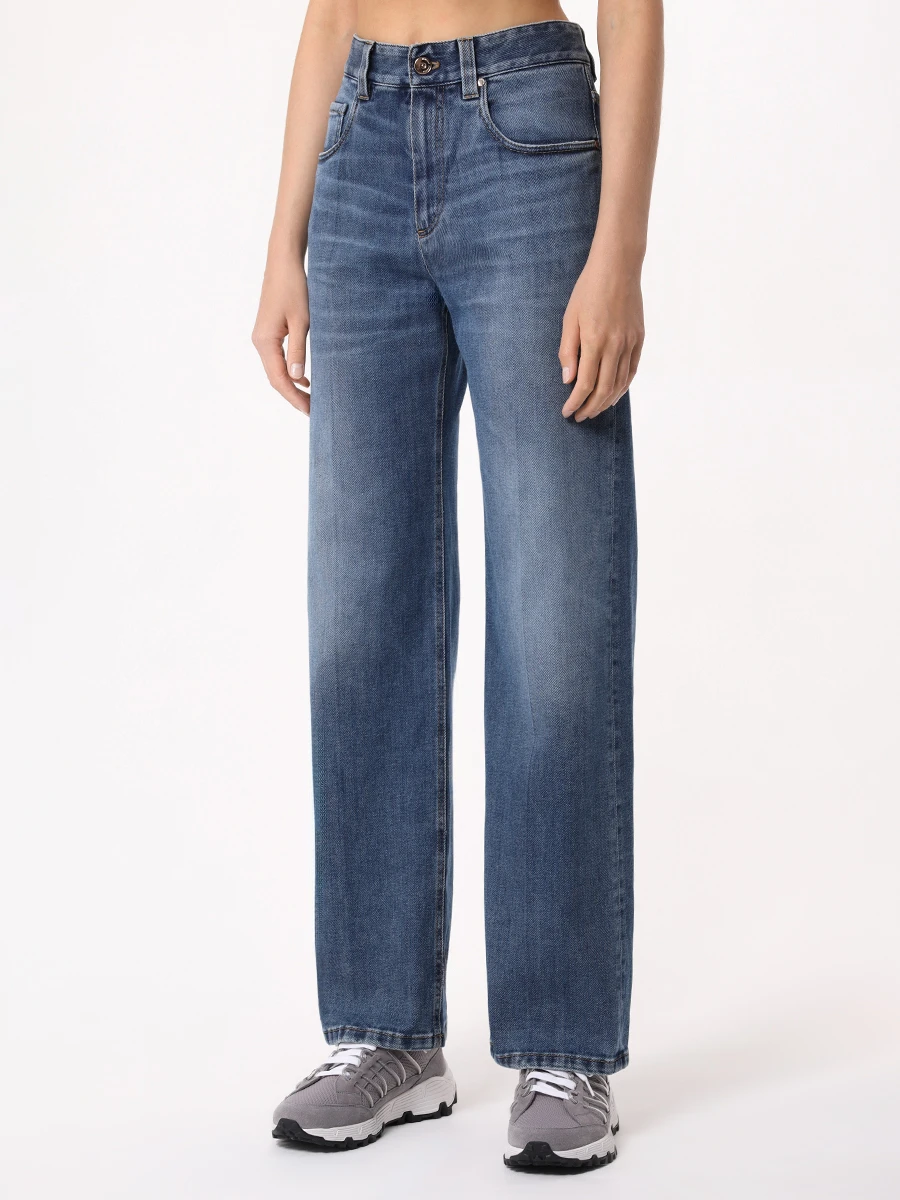 Джинсы хлопковые BRUNELLO CUCINELLI MP114P5941 C8986 Синий  Фото 4