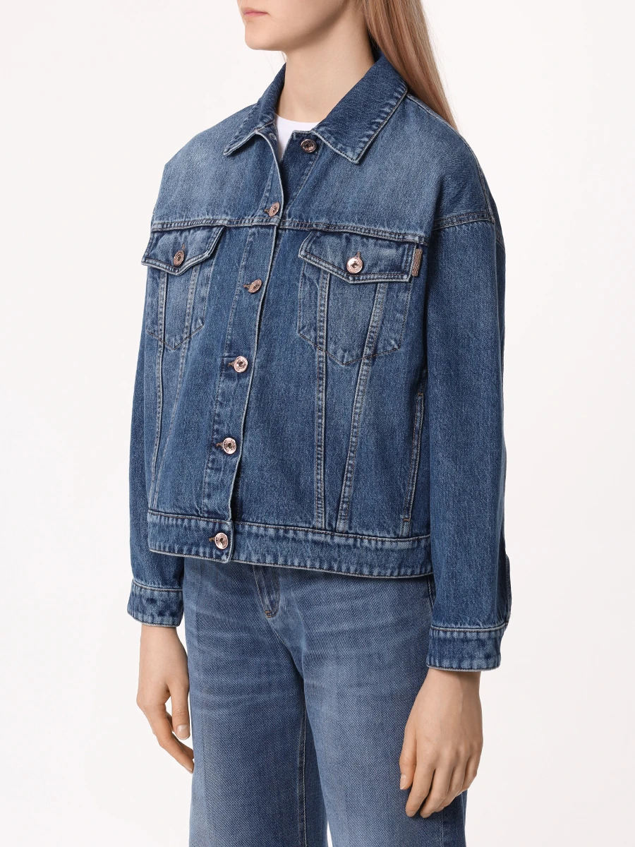 Куртка джинсовая BRUNELLO CUCINELLI MA0952984P C8969 Синий  Фото 4