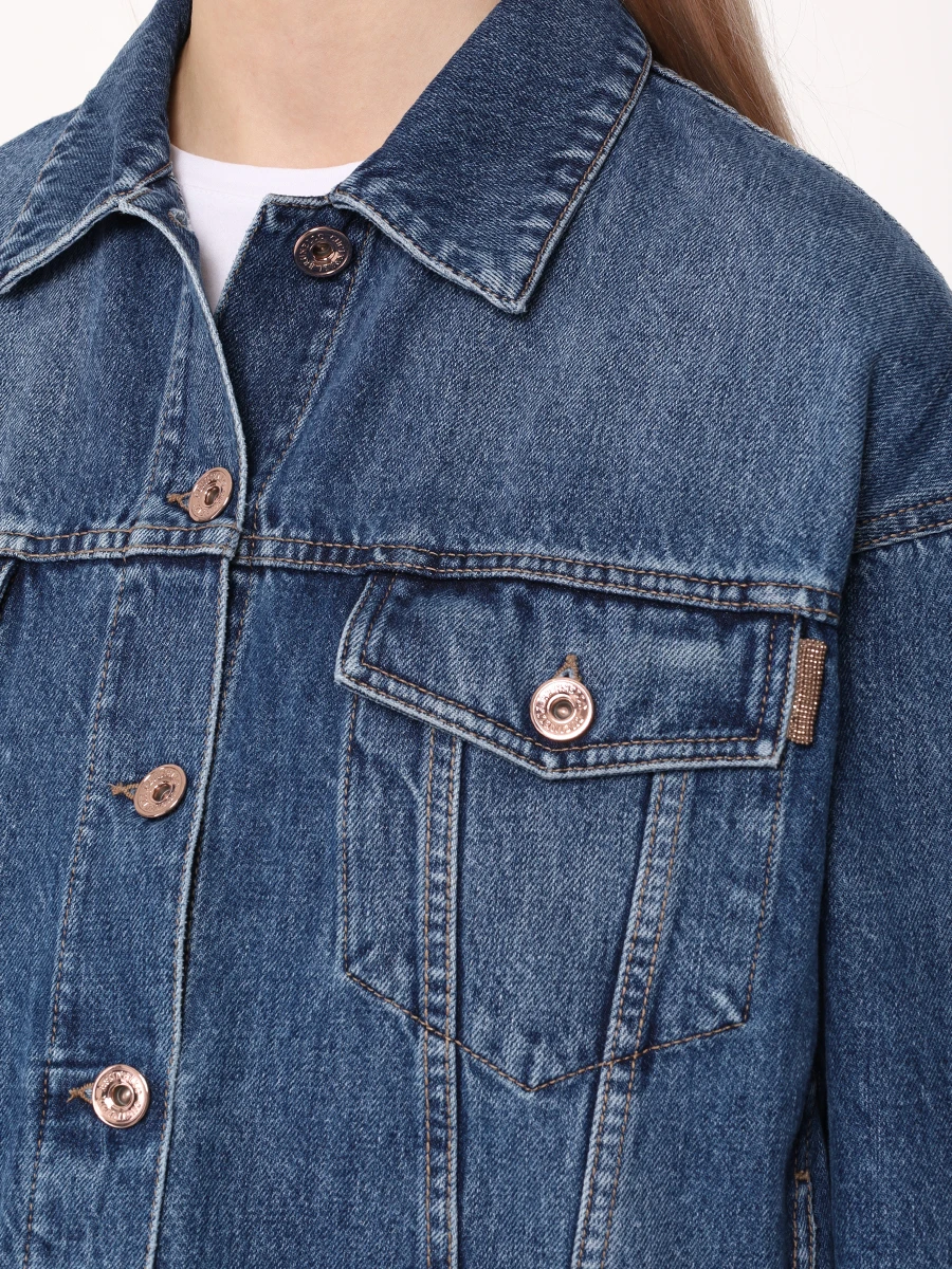 Куртка джинсовая BRUNELLO CUCINELLI MA0952984P C8969 Синий  Фото 5