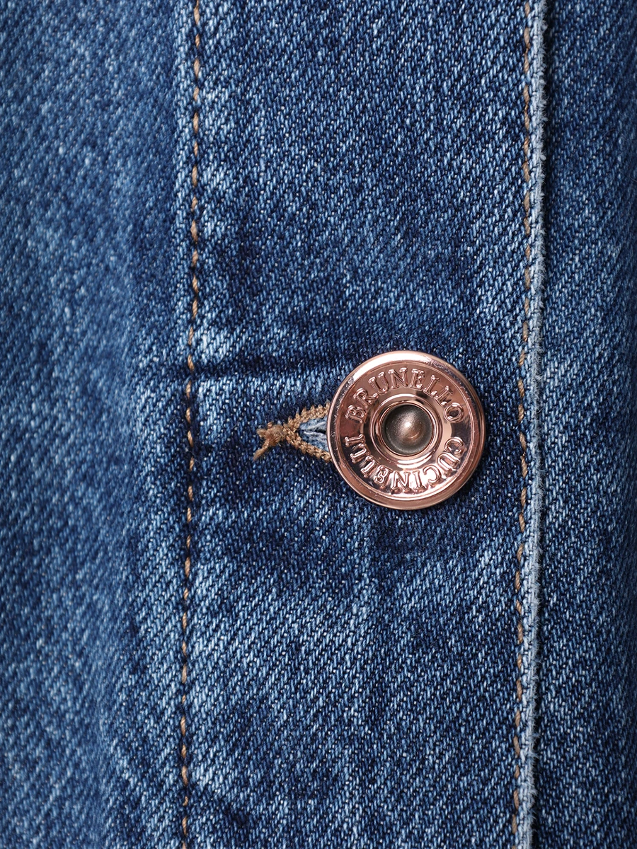 Куртка джинсовая BRUNELLO CUCINELLI MA0952984P C8969 Синий  Фото 6