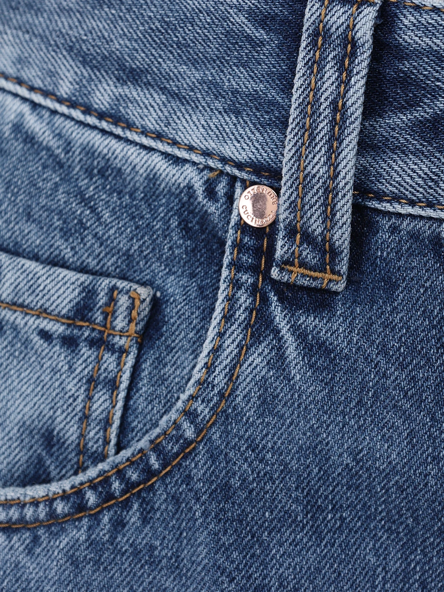 Джинсы Regular Fit хлопковые BRUNELLO CUCINELLI MP095P5808 C8990 Голубой  Фото 6