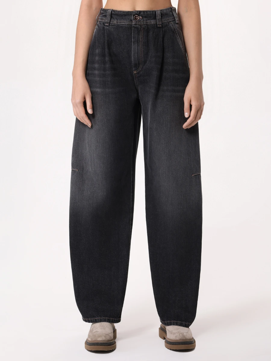 Джинсы хлопковые BRUNELLO CUCINELLI MA095P5912 8999 Темно- Серый  Фото 4