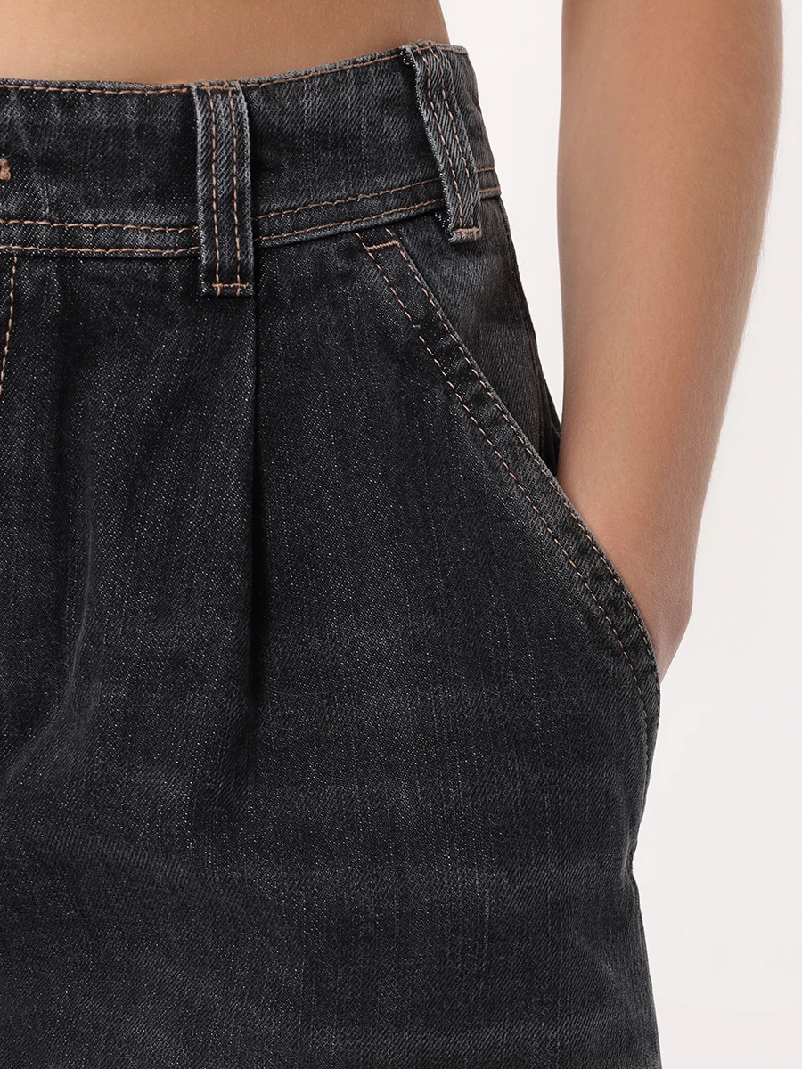 Джинсы хлопковые BRUNELLO CUCINELLI MA095P5912 8999 Темно- Серый  Фото 5