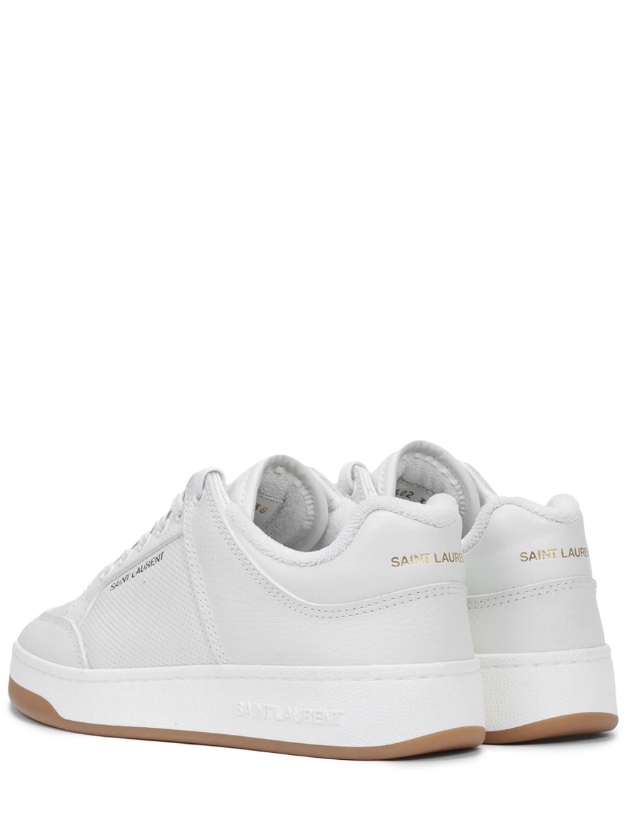Кроссовки кожаные SAINT LAURENT 713602 AAB85 9042 Белый  Фото 4