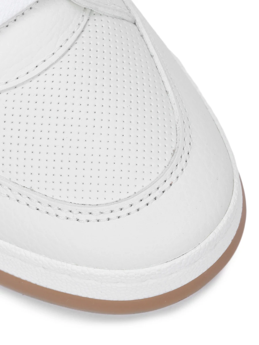 Кроссовки кожаные SAINT LAURENT 713602 AAB85 9042 Белый  Фото 5