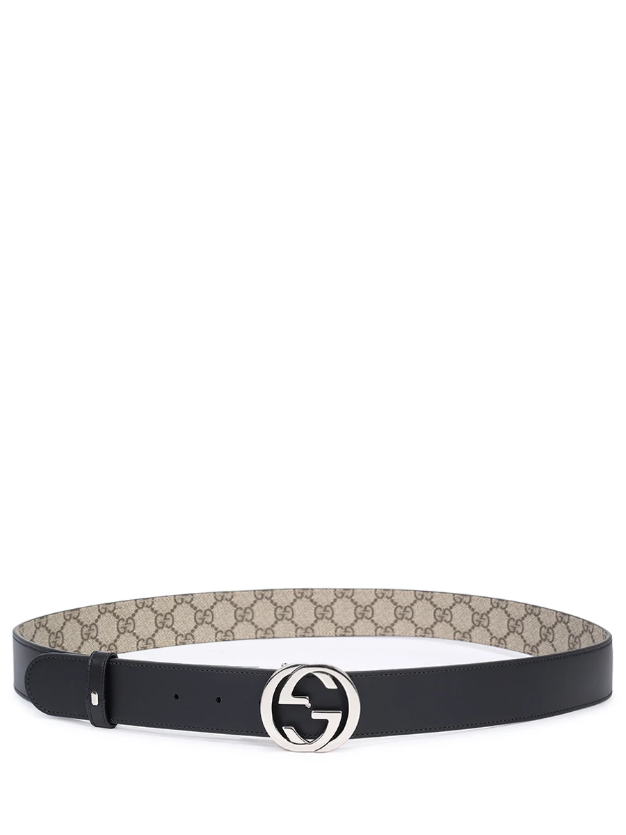 Ремень двусторонний комбинированный GUCCI 473030KGDHN9769 Бежевый  Фото 3