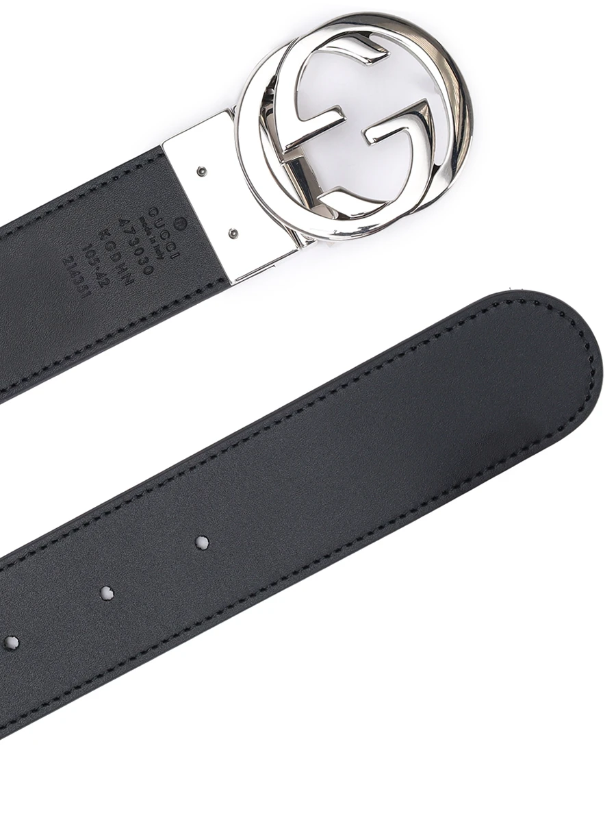 Ремень двусторонний комбинированный GUCCI 473030KGDHN9769 Бежевый  Фото 5