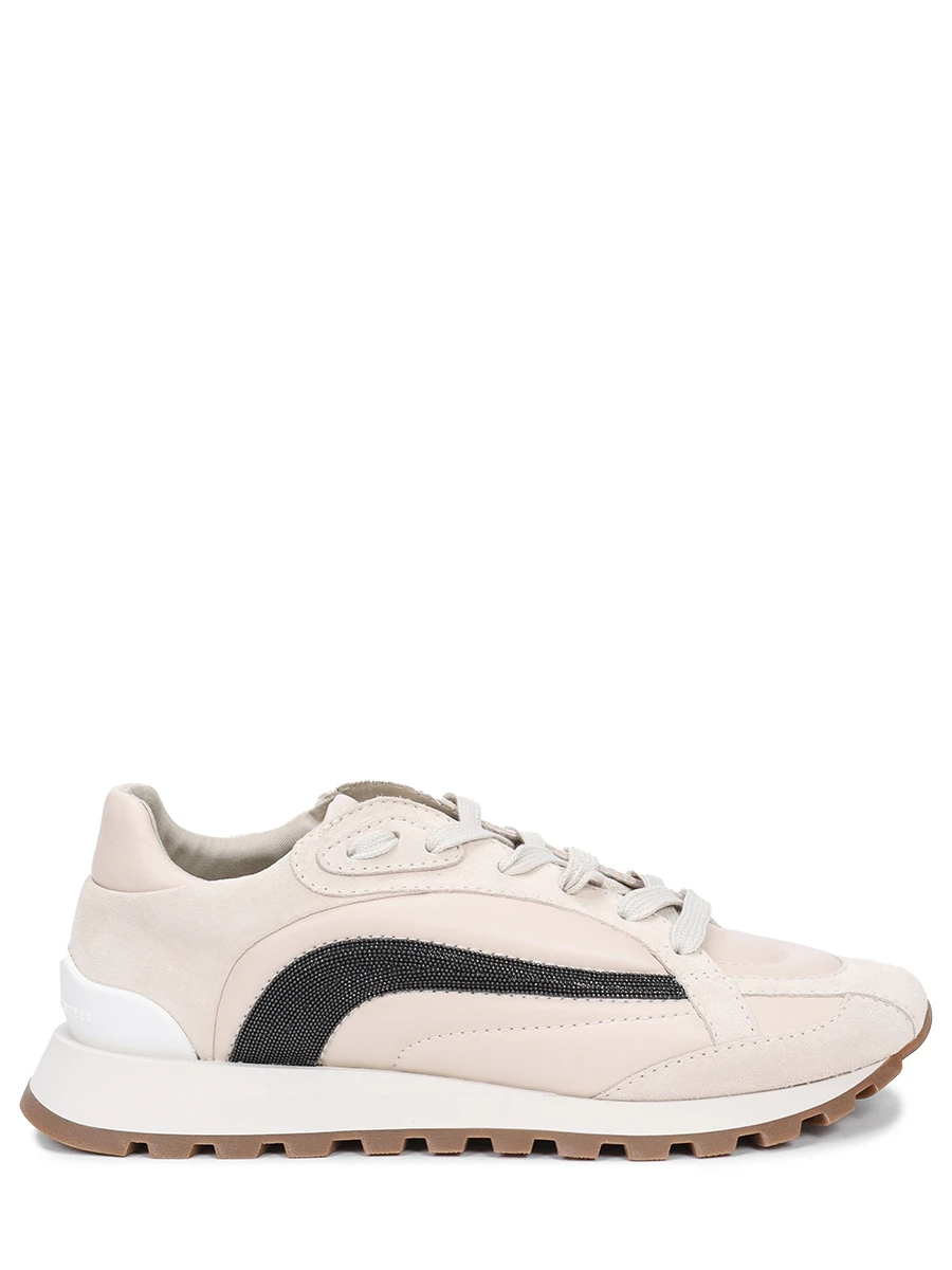 Кроссовки комбинированные BRUNELLO CUCINELLI MZSFG2790P C8905 Бежевый 