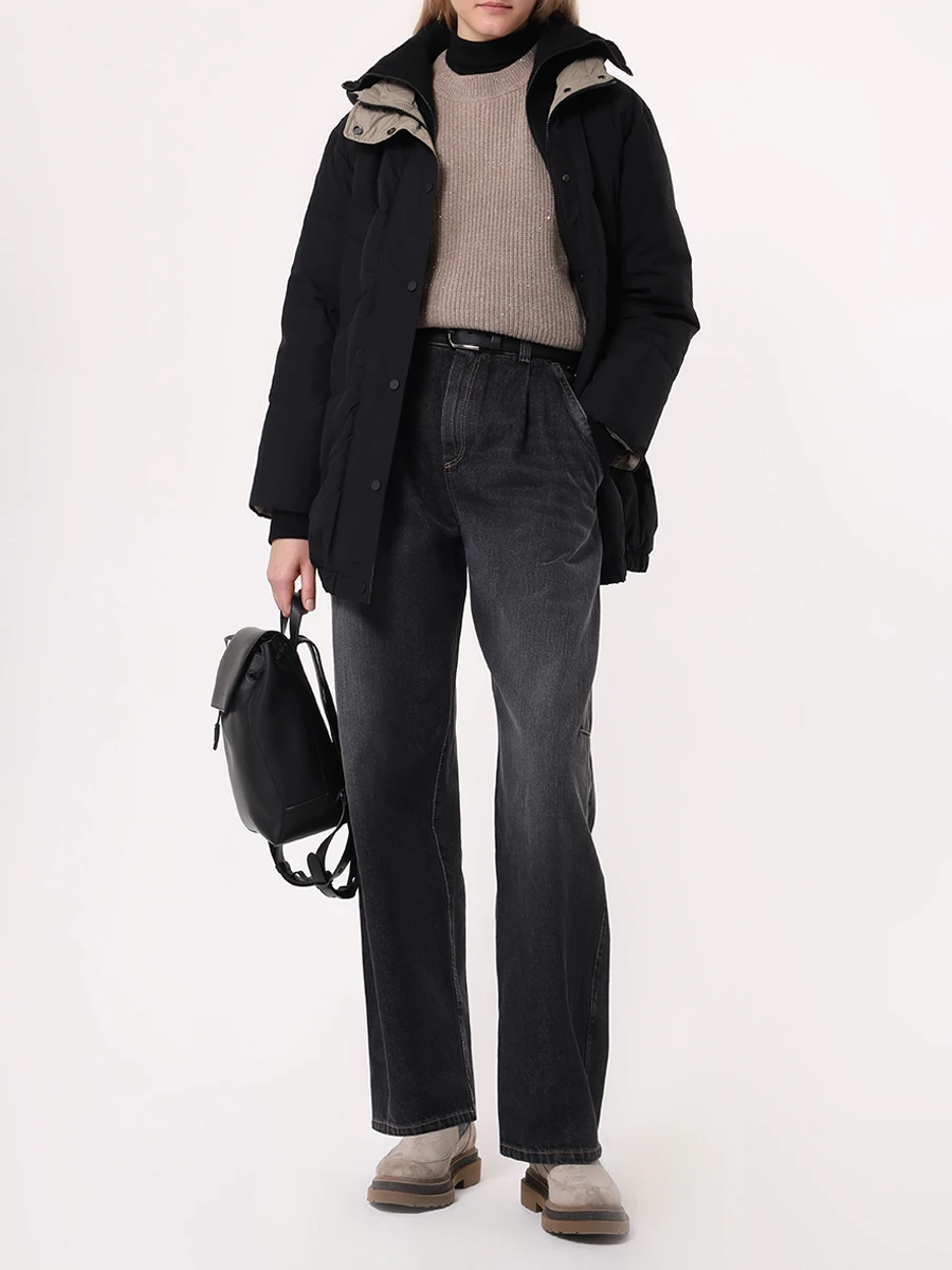 Пуховик стеганый BRUNELLO CUCINELLI MD5997921 C101 Черный  Фото 2