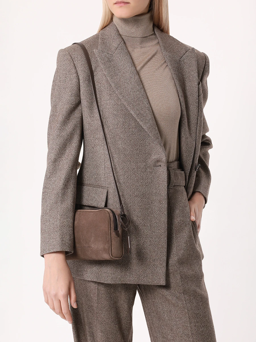 Сумка замшевая BRUNELLO CUCINELLI MBDLD2630 С8769 Коричневый  Фото 2