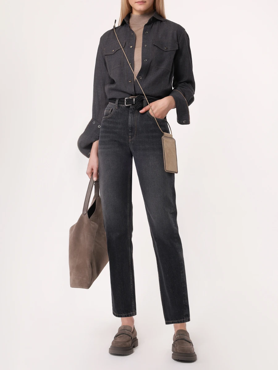 Рубашка шерстяная BRUNELLO CUCINELLI MD920MJ986 C001 Серый  Фото 2