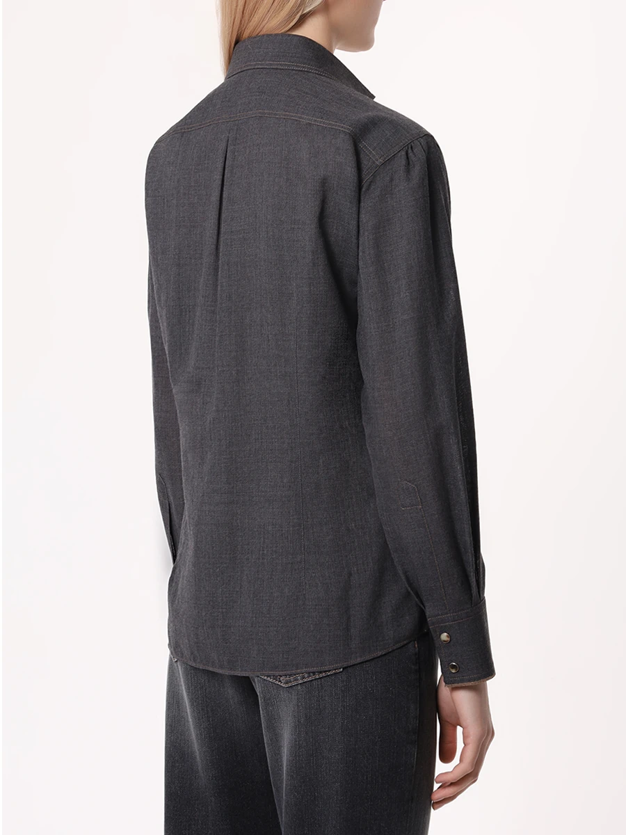 Рубашка шерстяная BRUNELLO CUCINELLI MD920MJ986 C001 Серый  Фото 3