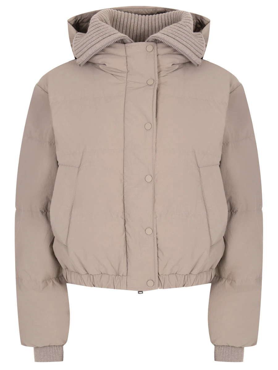 Пуховик стеганый BRUNELLO CUCINELLI MD5997859 CJU49 Коричневый 