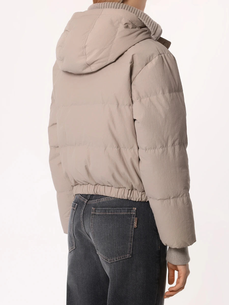 Пуховик стеганый BRUNELLO CUCINELLI MD5997859 CJU49 Коричневый  Фото 3