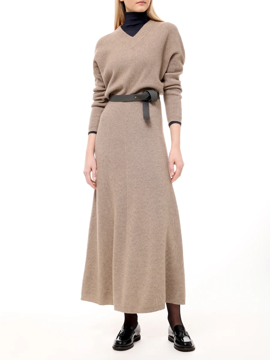 Платье кашемировое BRUNELLO CUCINELLI M12192A92 C077 Бежевый  Фото 2