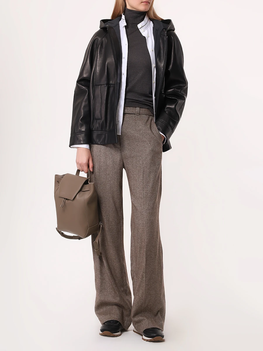 Куртка кожаная BRUNELLO CUCINELLI MPNGI7949 C101 Черный  Фото 2