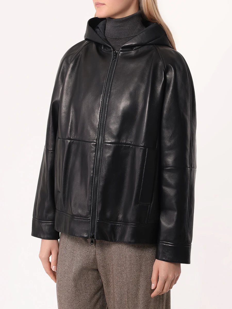 Куртка кожаная BRUNELLO CUCINELLI MPNGI7949 C101 Черный  Фото 4