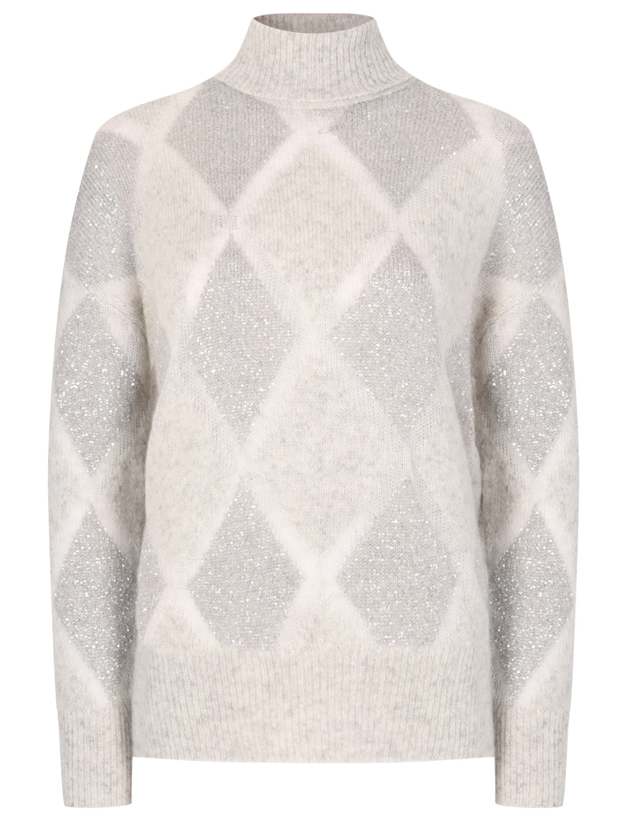 Свитер из шерсти и мохера BRUNELLO CUCINELLI MCM518803 CXL37 Серый 