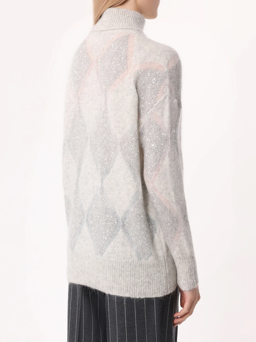 Свитер из шерсти и мохера BRUNELLO CUCINELLI MCM518803 CXL37 Серый  Фото 3