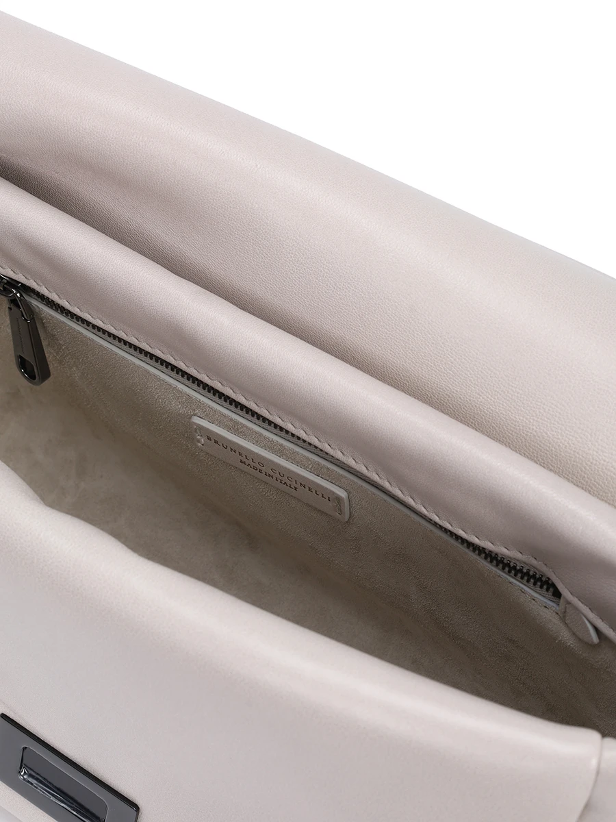 Сумка кожаная BRUNELLO CUCINELLI MBDAD2608 C9593 Кремовый  Фото 4