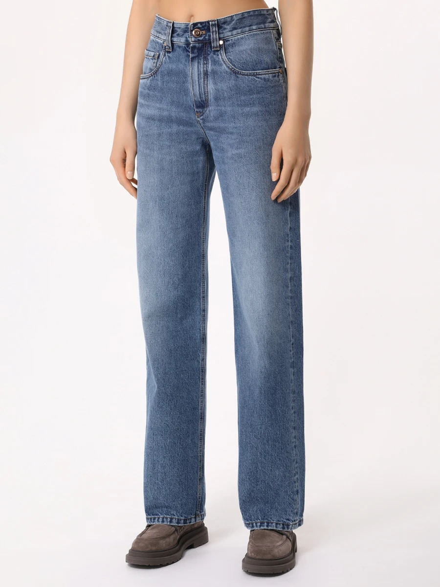 Джинсы хлопковые BRUNELLO CUCINELLI MA095P5808 C8990 Синий  Фото 4