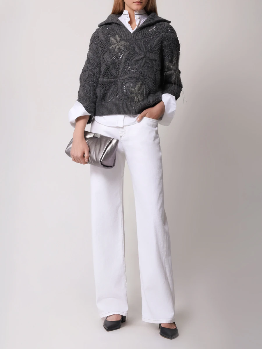 Джемпер кашемировый BRUNELLO CUCINELLI M52617904 C079 Темно- Серый  Фото 2