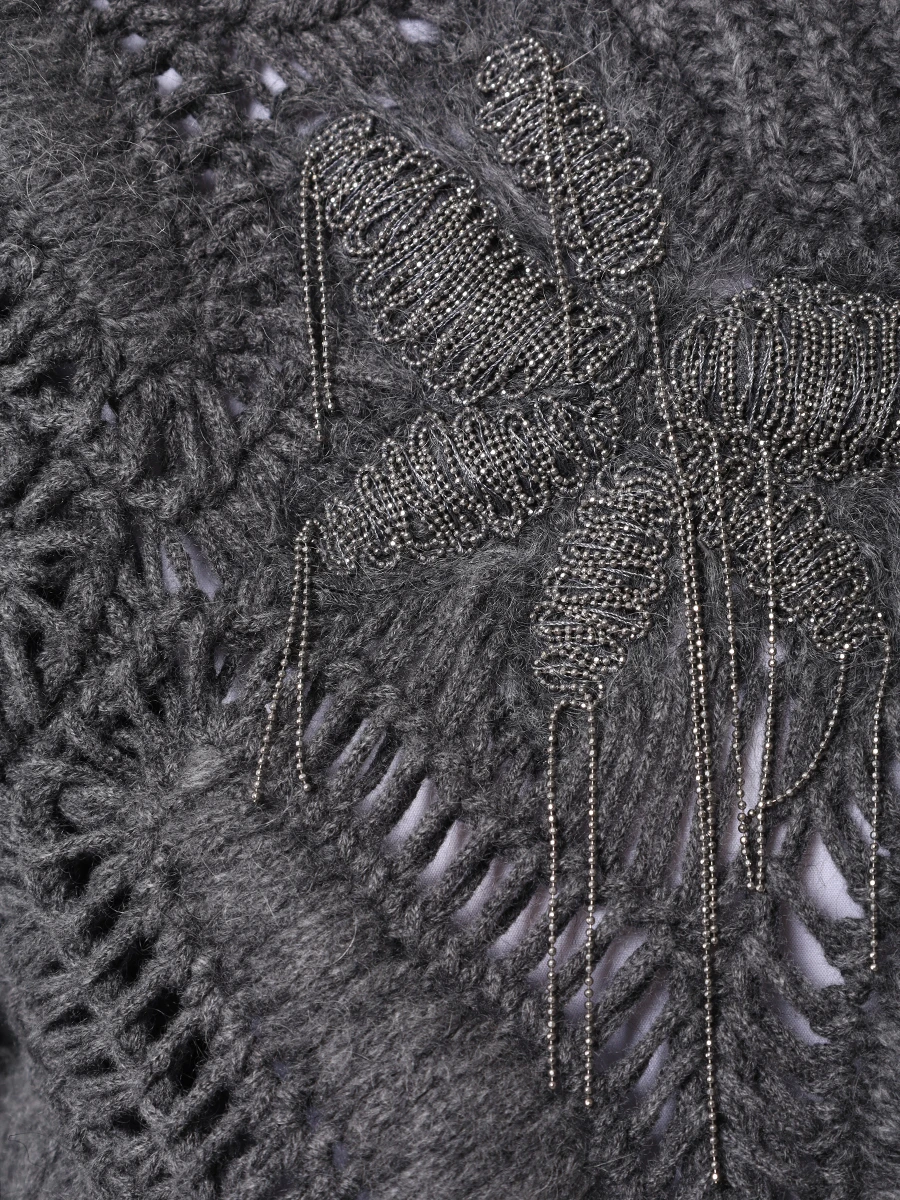 Джемпер кашемировый BRUNELLO CUCINELLI M52617904 C079 Темно- Серый  Фото 5