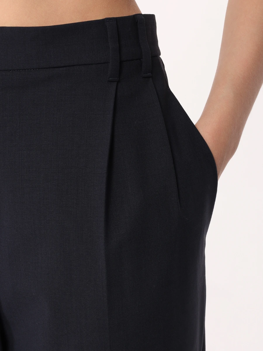 Брюки шерстяные BRUNELLO CUCINELLI M0W07P8308 C060 Темно- Синий  Фото 5